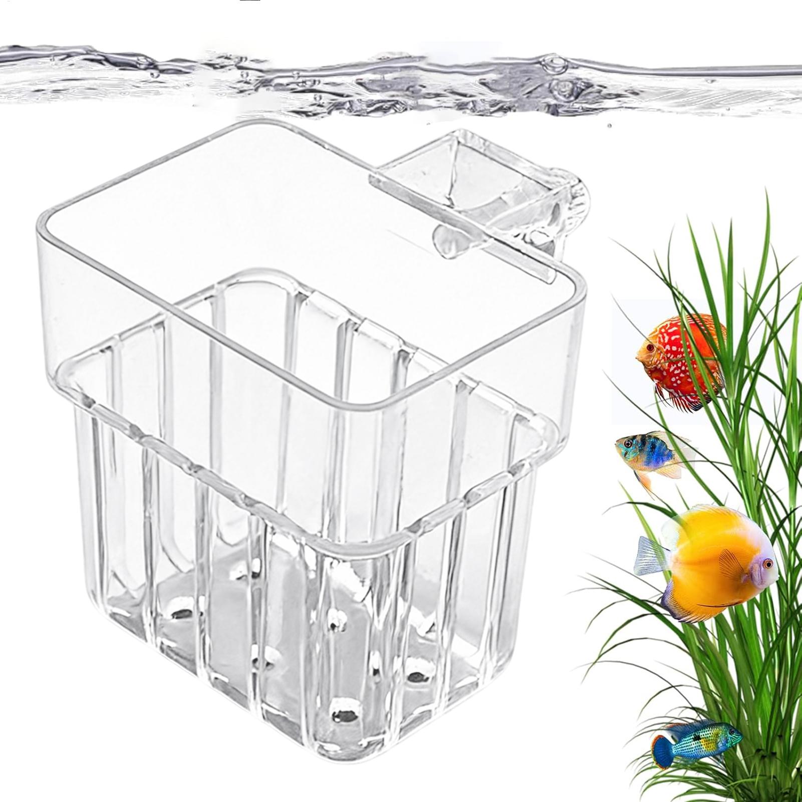 Plant Aquarium Pot - حامل شفاف قابل للتعليق لأحواض السمك،