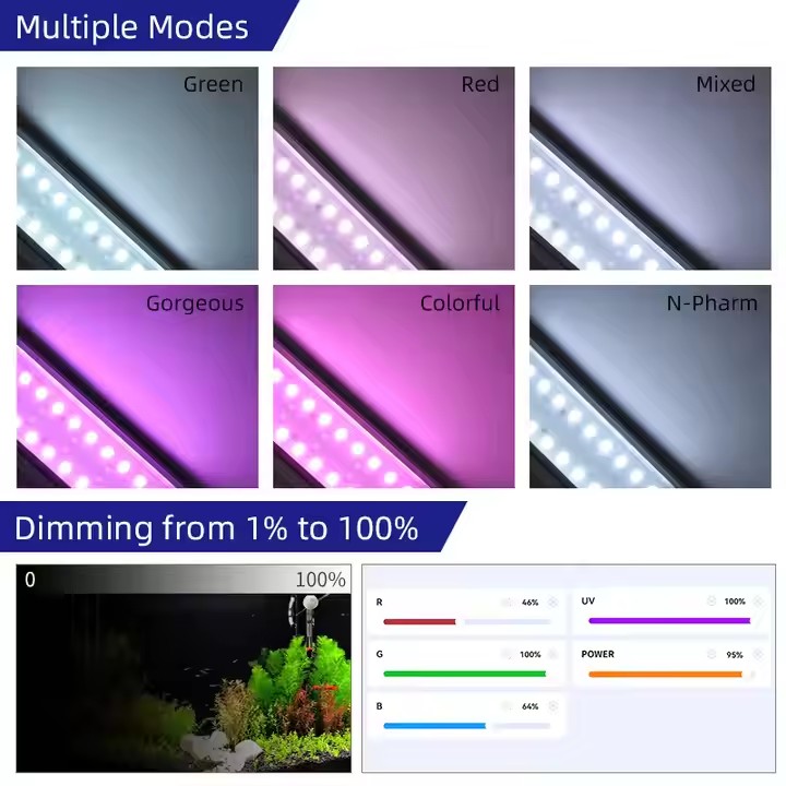 إضاءة حوض السمك WEEK AQUA سلسل - مراجعة Live Plant Aquarium وسعره