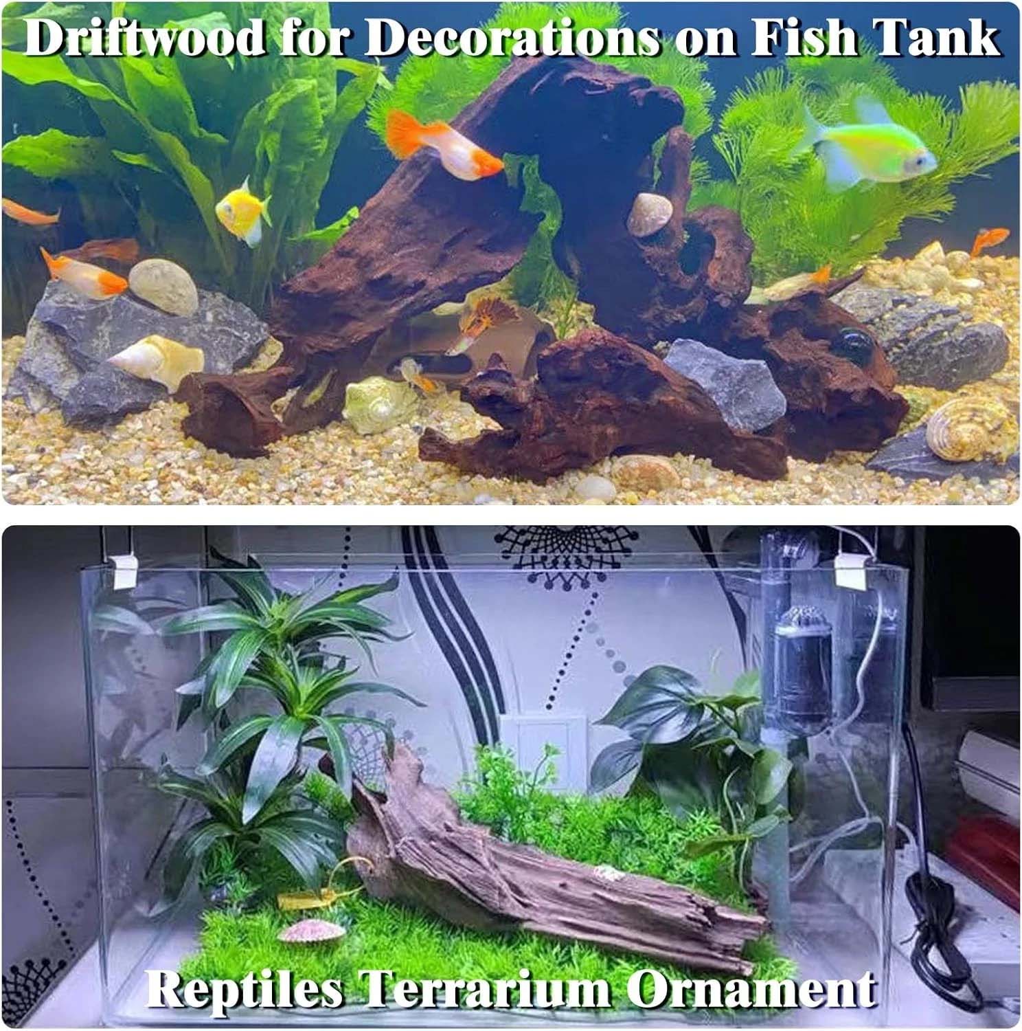 قطعة واحدة من الخشب الطبيعي ال - مراجعة Aquarium Driftwood وسعره