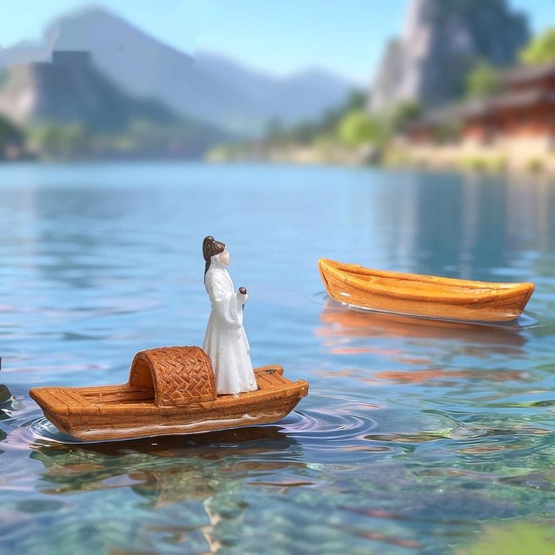 نموذج قارب صغير عائم للديكور،  - مراجعة Aquarium Moss وسعره