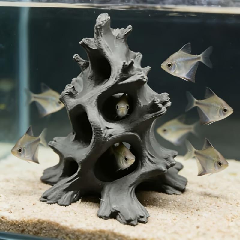 زينة كهف سمك من خشب الطبيعة ال - مراجعة Aquarium Driftwood وسعره
